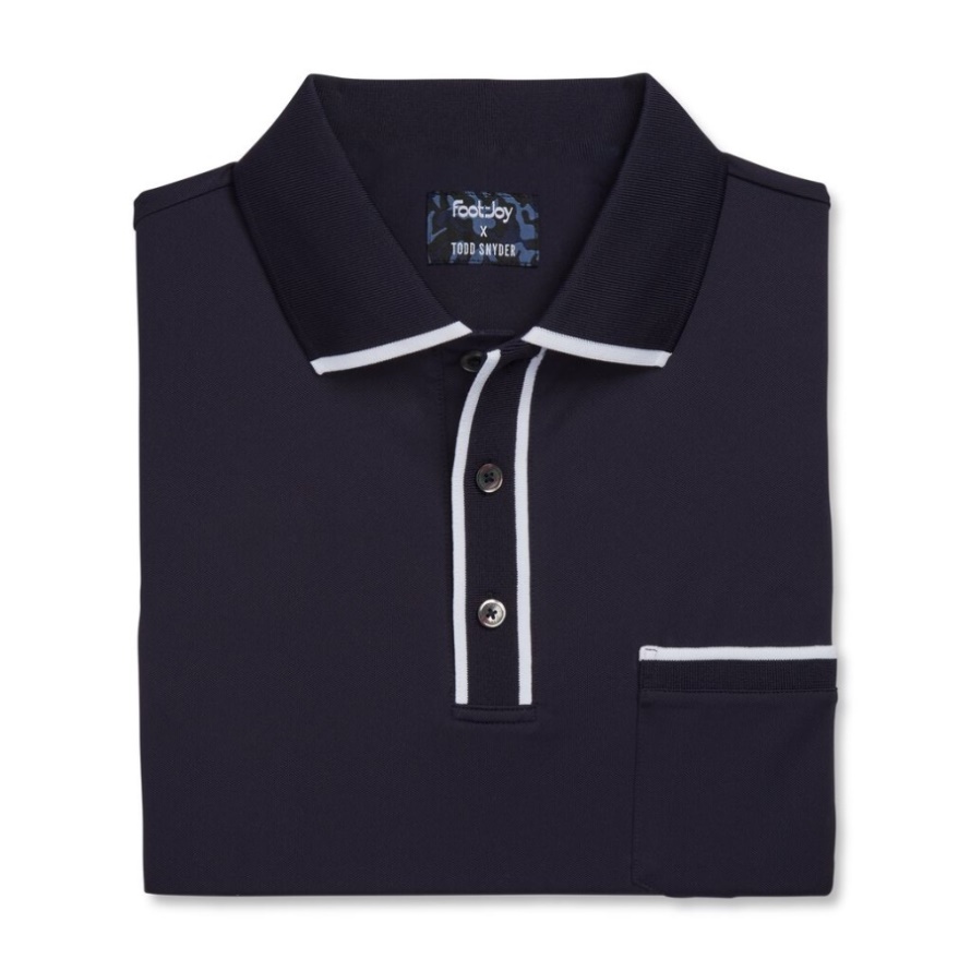 Navy Footjoy CA Tipped Pique Polo