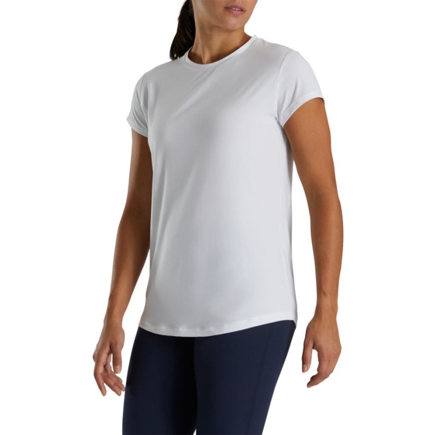 White Short Sleeve Crew Neck Women Footjoy CA