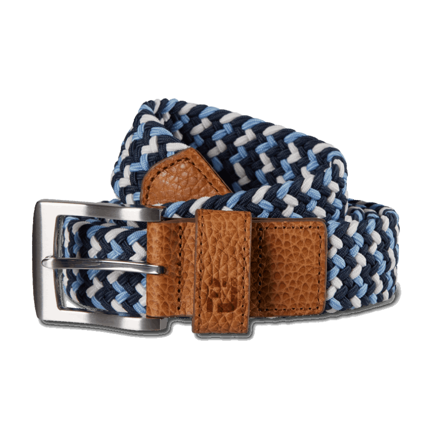 Navy-Light Blue-White Multi Woven Golf Belt Footjoy CA