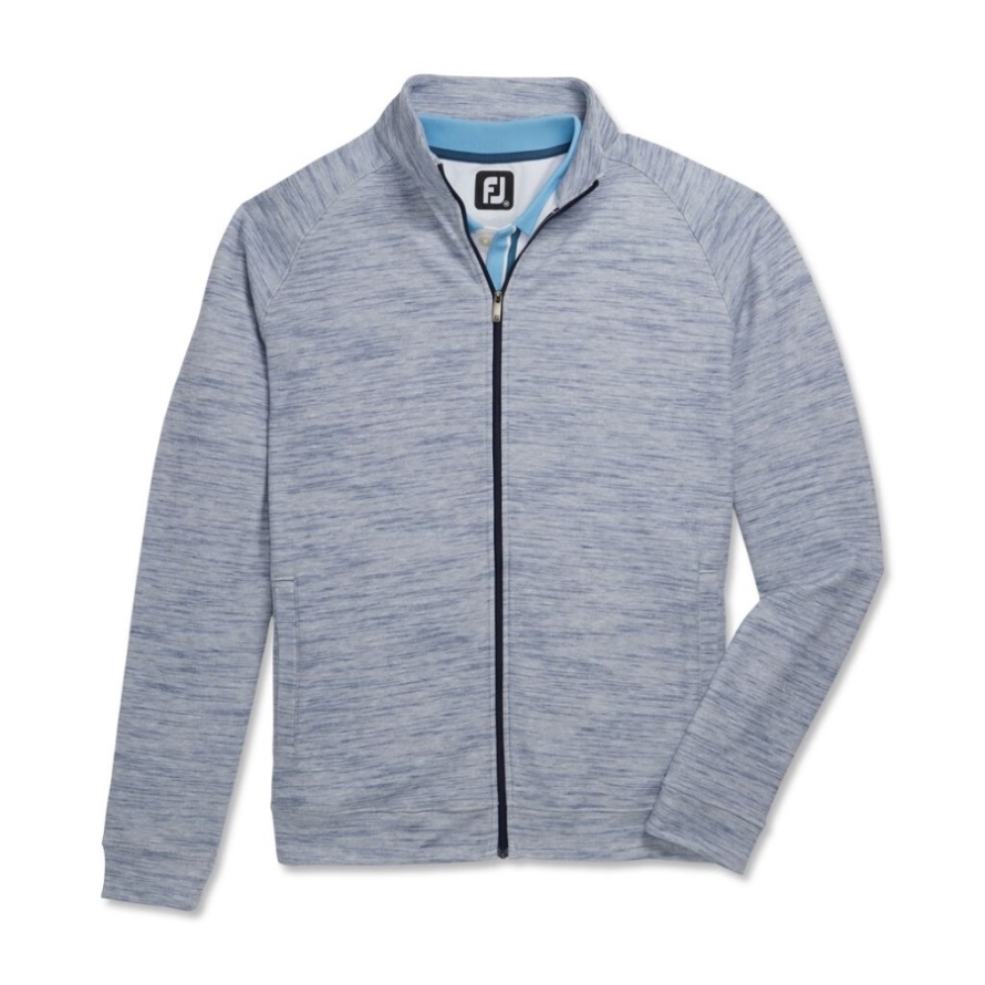 Navy Heather Jersey Fleece Full-Zip-Previous Season Style Footjoy CA