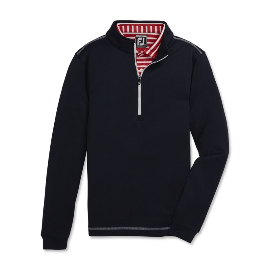 Half-Zip Contrast Stitch Mid-Layer Junior Navy Footjoy CA