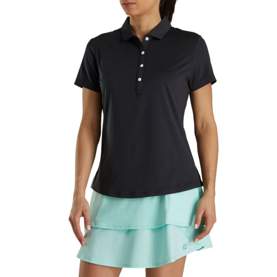 Black Solid Lisle Self Collar Women Footjoy CA