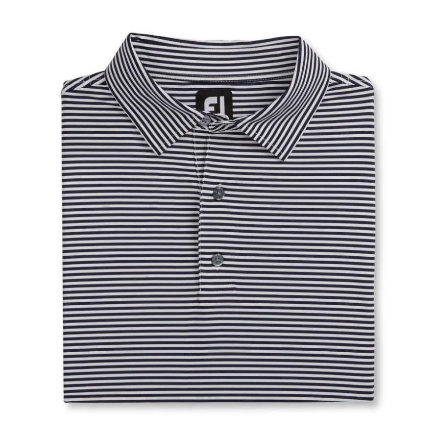 Lisle Feeder Stripe Self Collar Navy-White Footjoy CA