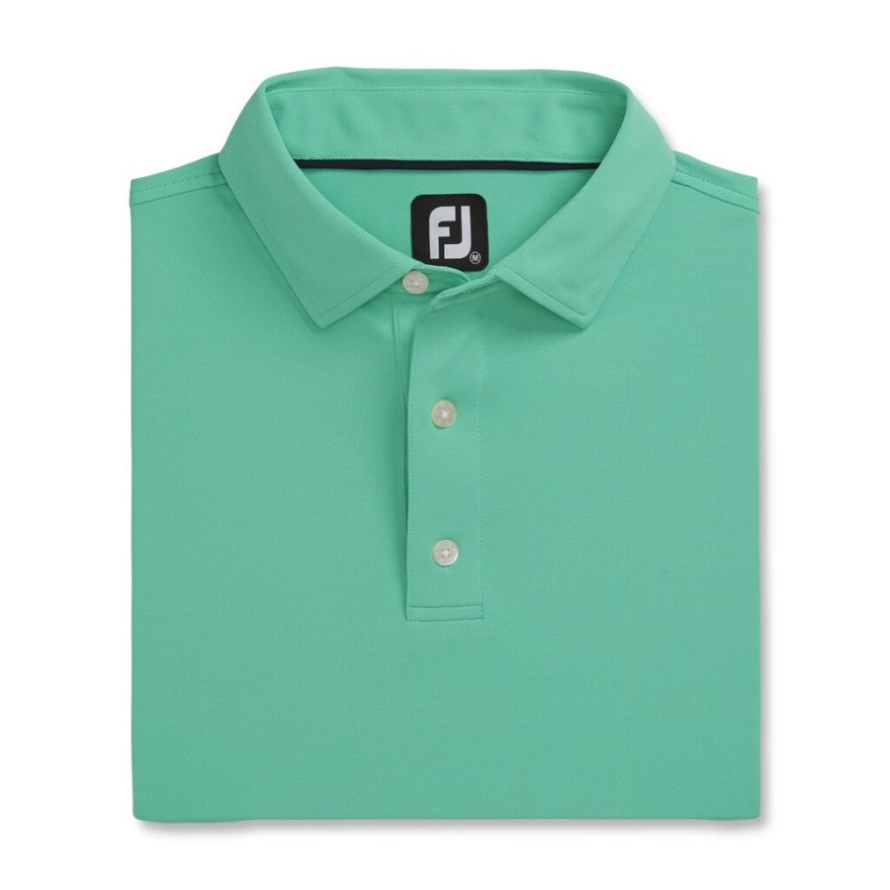 Performance Stretch Pique Solid Self Collar Footjoy CA Spearmint