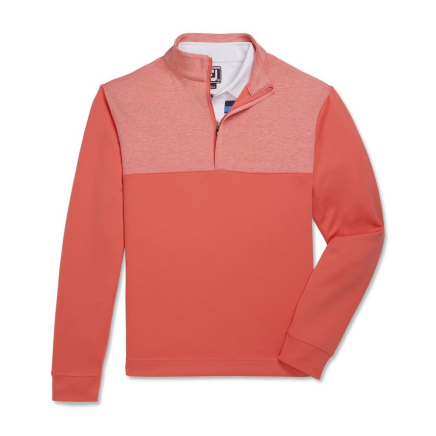 Coral Footjoy CA Heather Yoke Half-Zip Mid-Layer