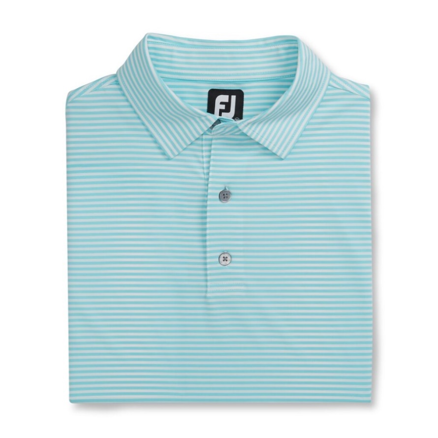 Footjoy CA Aqua-White Lisle Feeder Stripe Self Collar