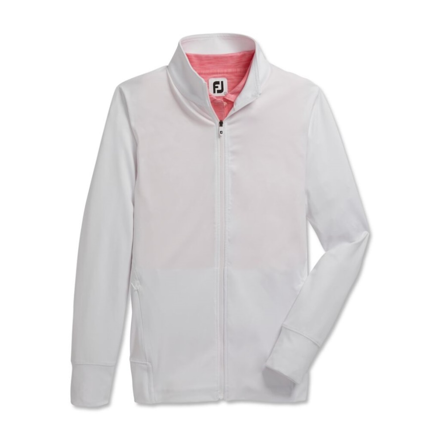 White Full-Zip Panel Pocket Mid-Layer Women Footjoy CA