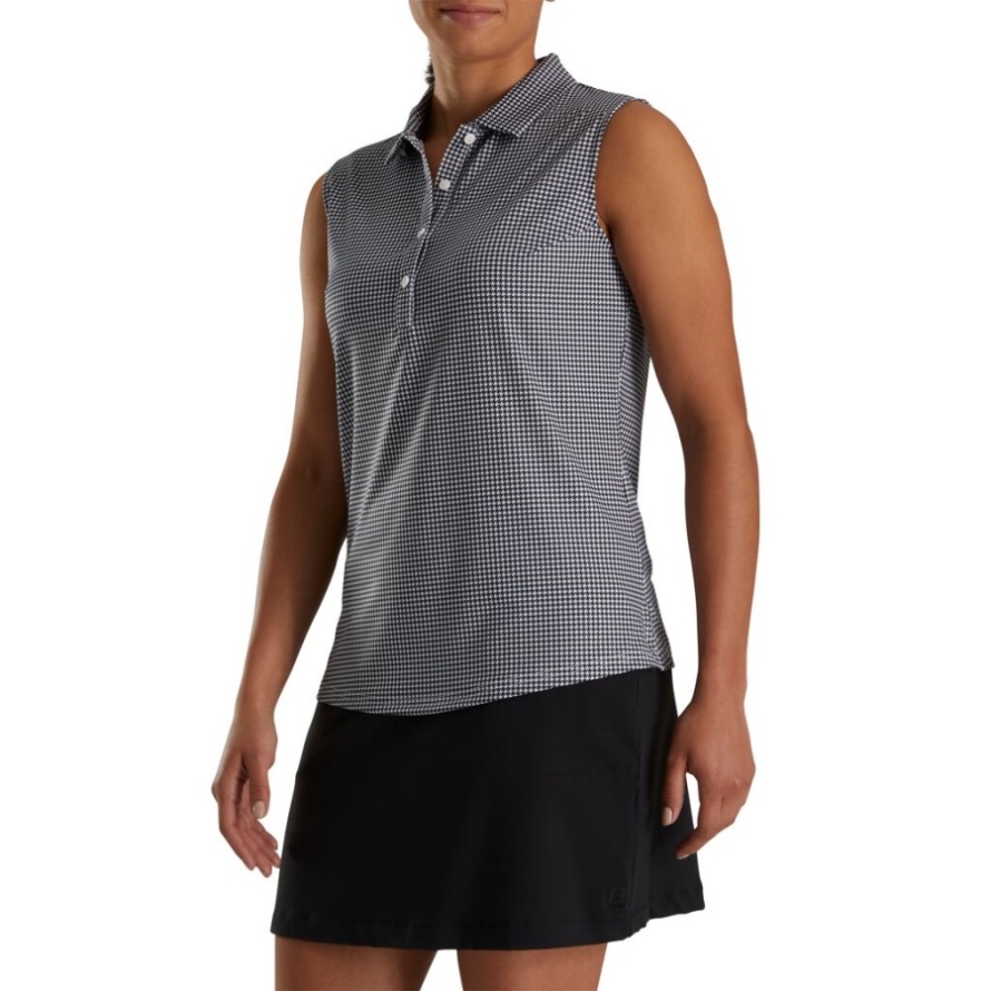 Lisle Houndstooth Sleeveless Women Footjoy CA Black