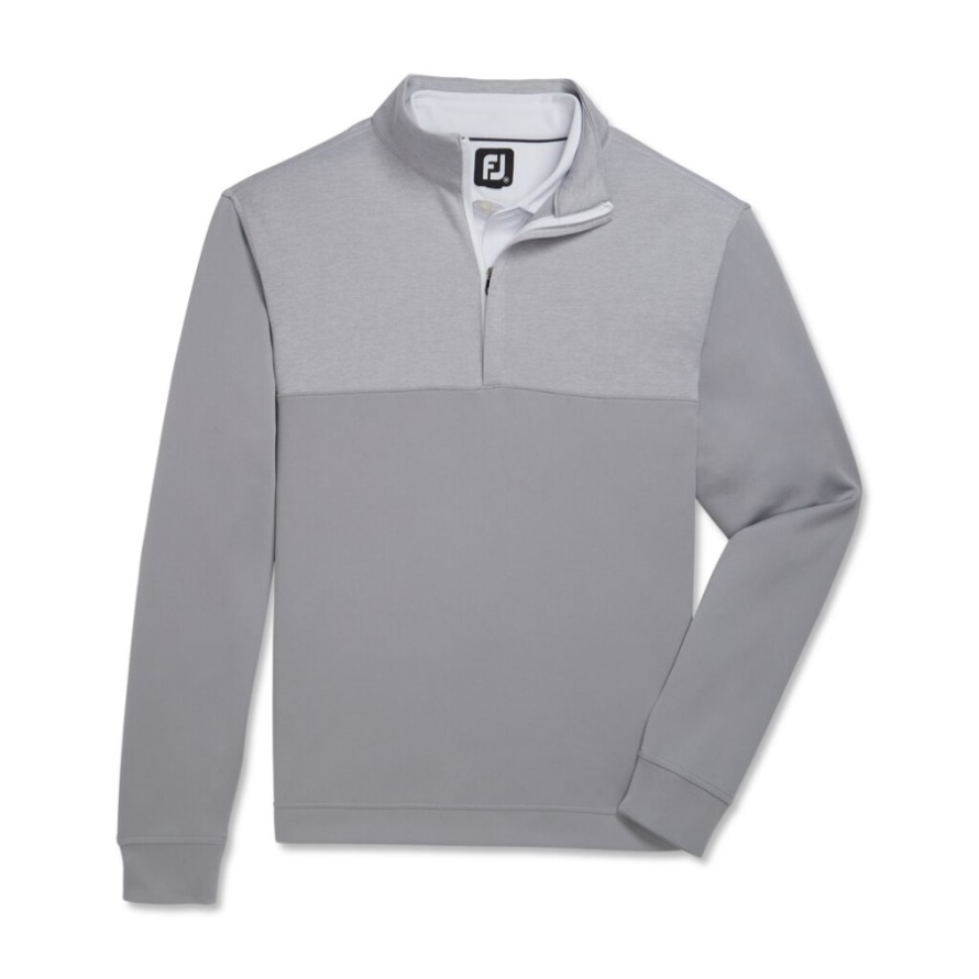Heather Yoke Half-Zip Mid-Layer Grey Footjoy CA