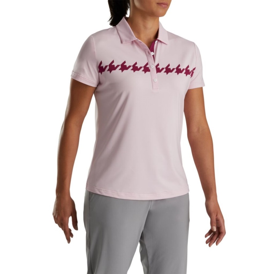 Footjoy CA Cap Sleeve Houndstooth Print Women Pink