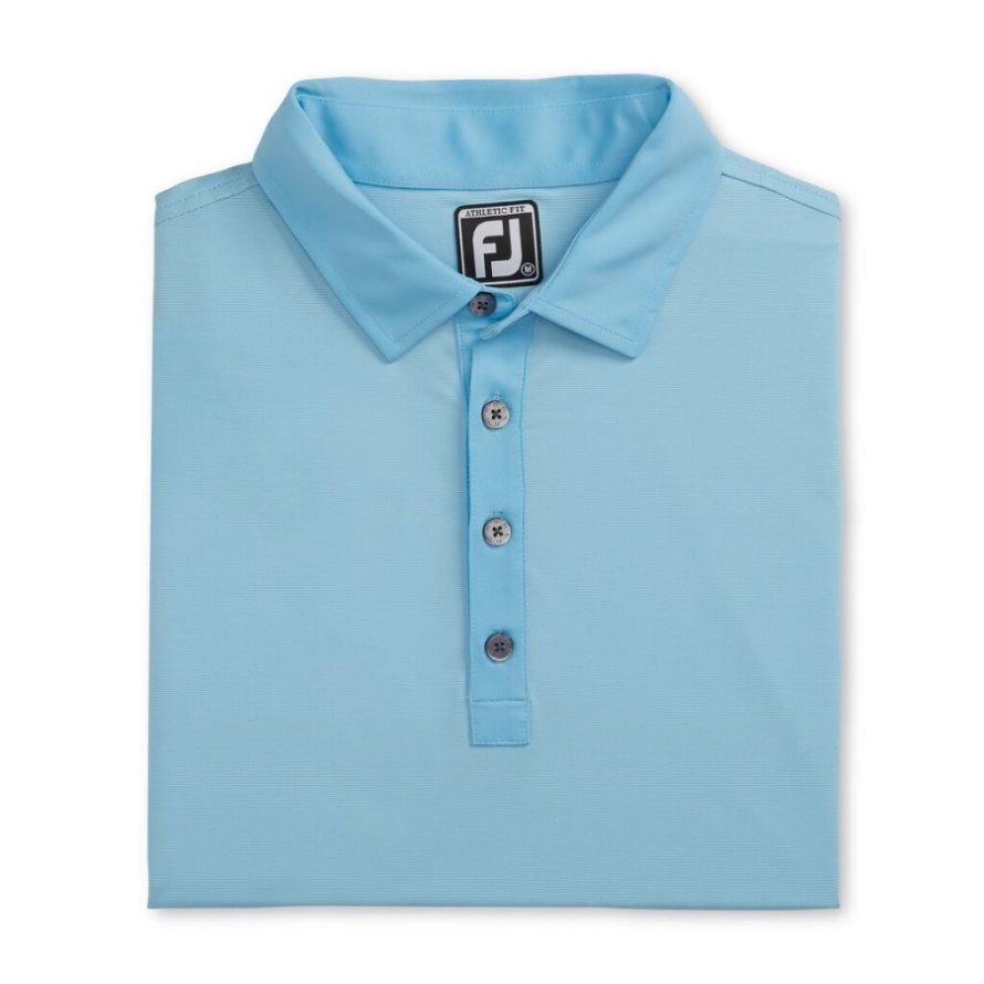 Footjoy CA Light Blue-White Athletic Fit Lisle End-On-End Self Collar