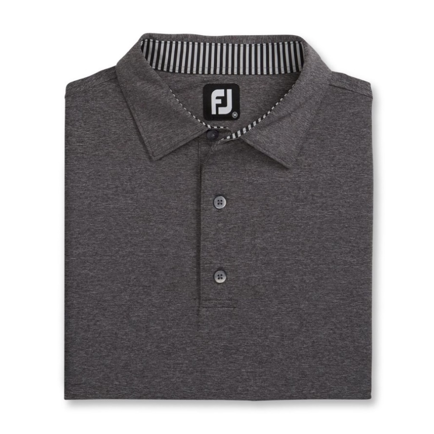 Solid Lisle Self Collar Footjoy CA Heather Charcoal