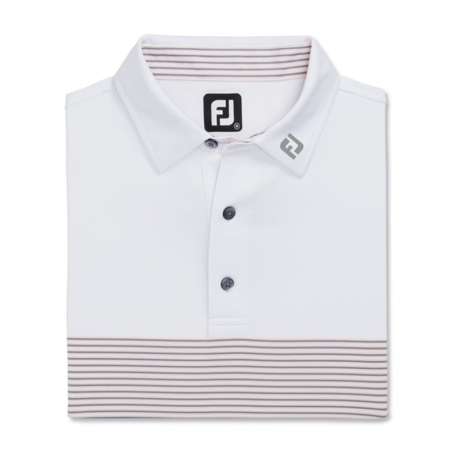 Color Block Lisle Self Collar-Previous Season Style White-Graphite-Quartz Pink Footjoy CA