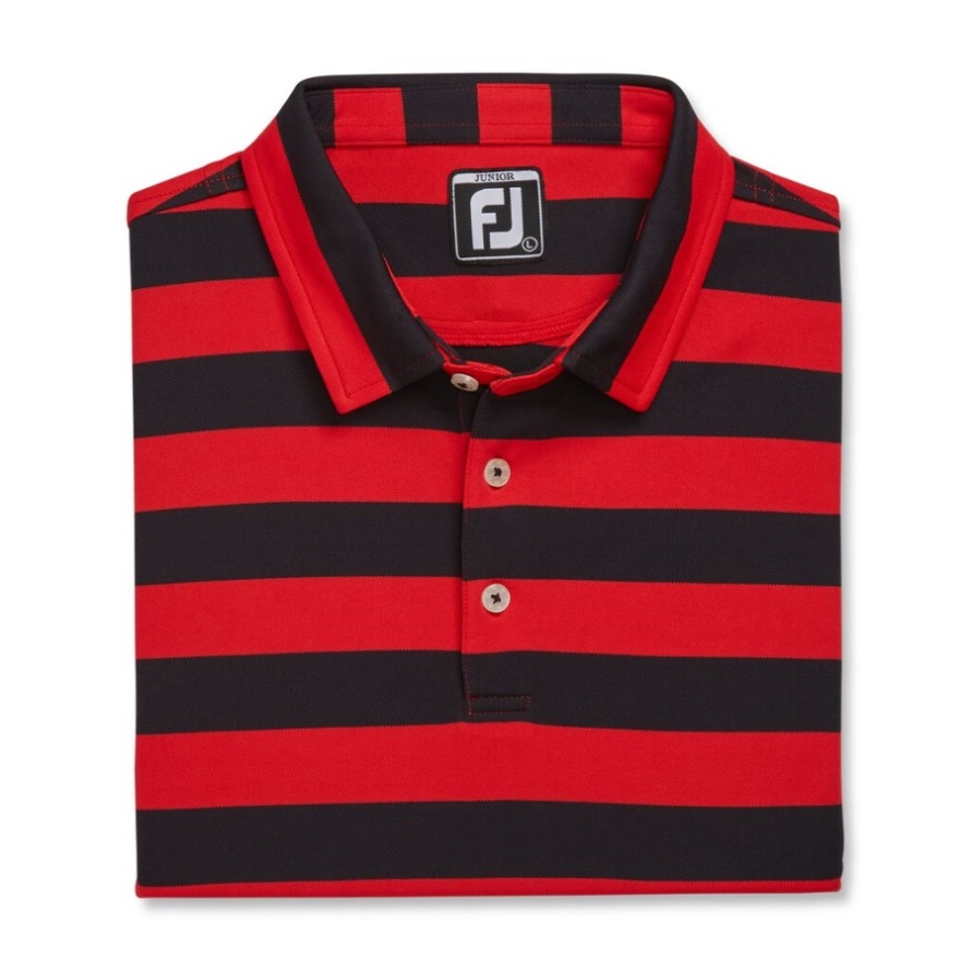 Rugby Stripe Pique Junior Footjoy CA Red-Navy