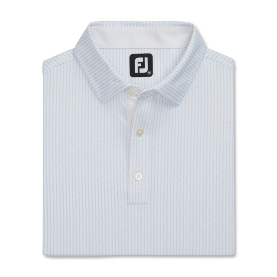 White-Dusk Blue Footjoy CA ZigZag Print Lisle Self Collar