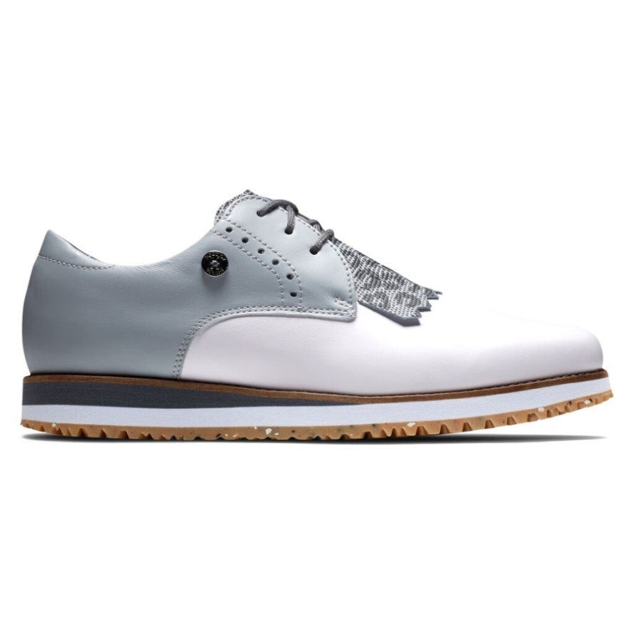 Footjoy CA White-Light Grey Sport Retro - Kiltie Women-Previous Season Style
