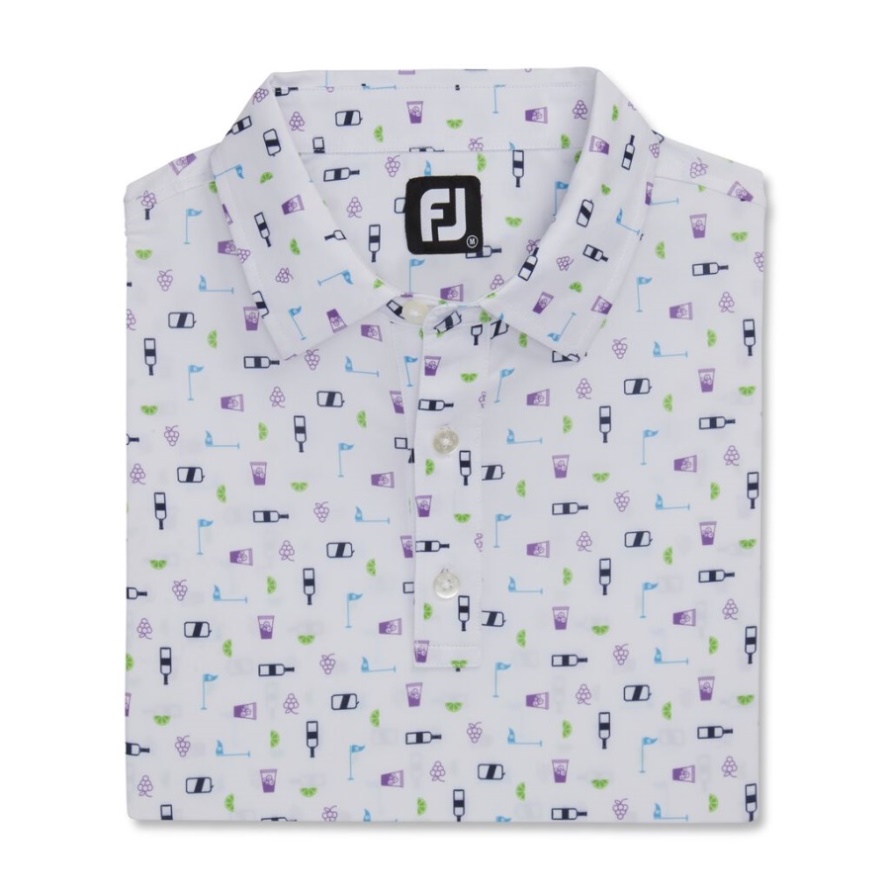 Transfusion Print Lisle Self Collar Footjoy CA White