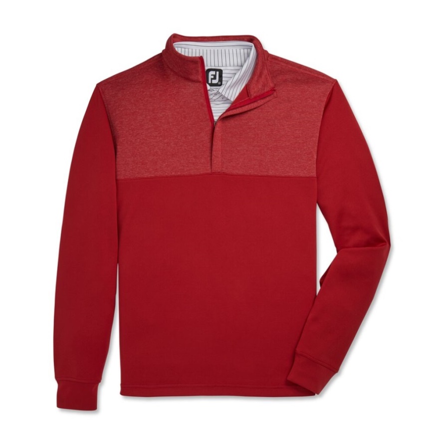 Crimson Heather Yoke Half-Zip Mid-Layer Footjoy CA