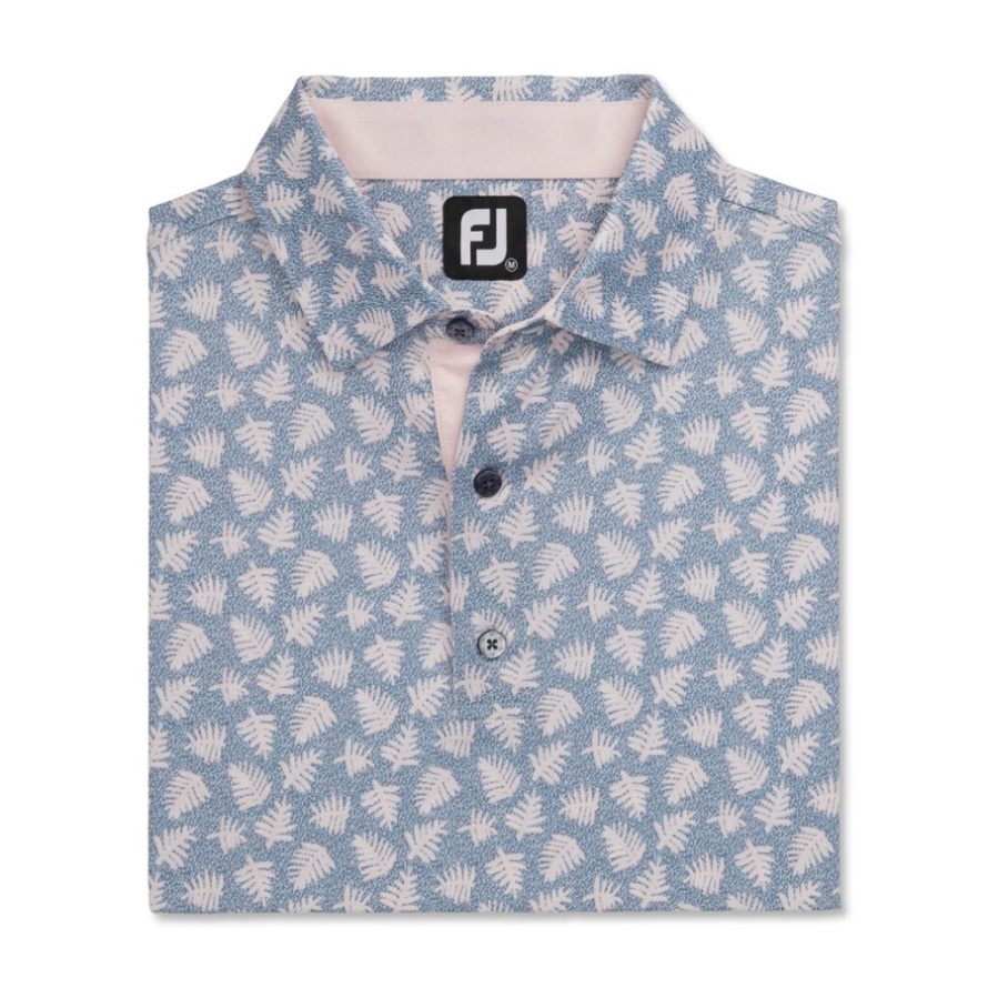 Graphite-Quartz Pink Athletic Fit Shadow Palm Print Lisle Self Collar Footjoy CA