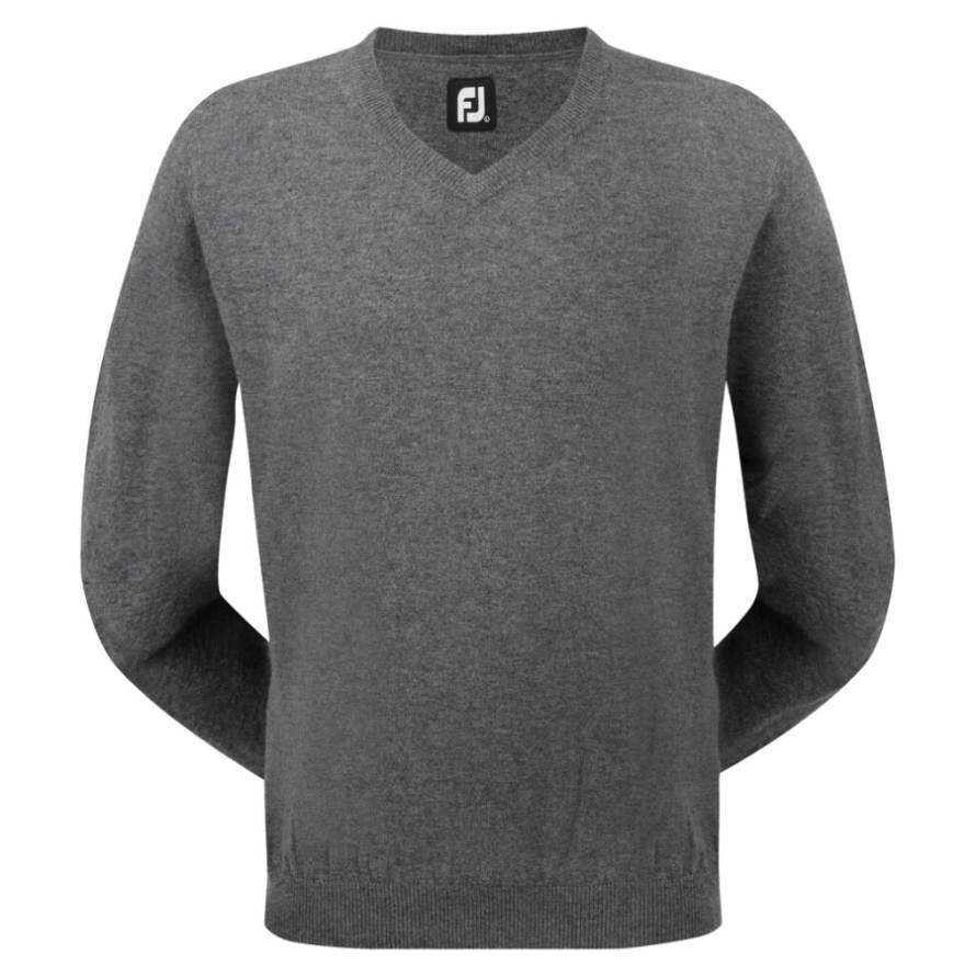 Heather Grey Footjoy CA Lambswool V-Neck Pullover
