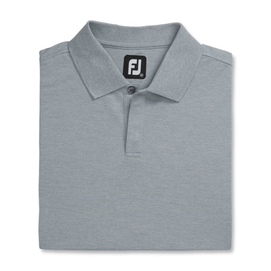 Footjoy CA Heather Grey-Lime Athletic Fit Pique Block Sleeve Knit Collar-Previous Season Style