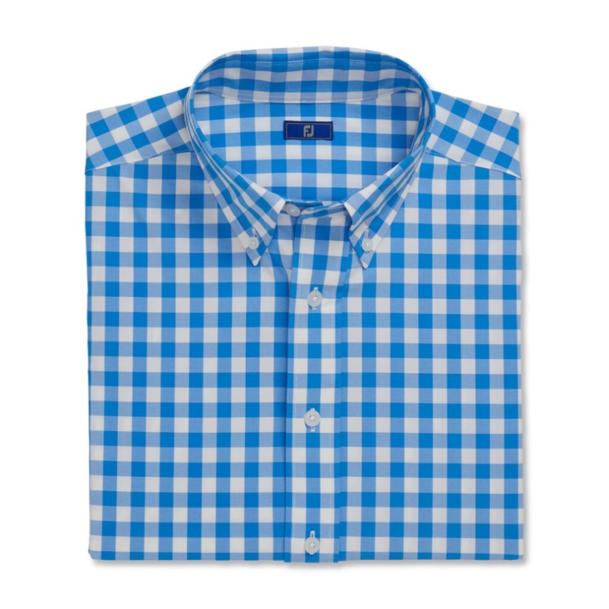 Stretch Woven Gingham White-Royal Footjoy CA