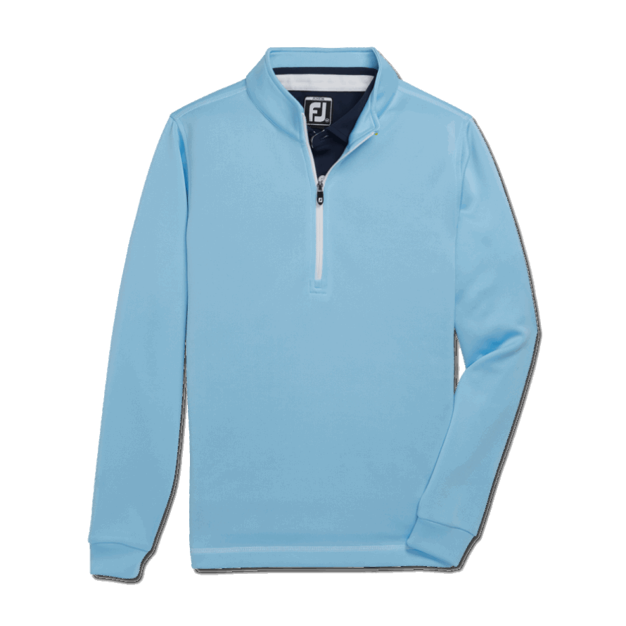 Half-Zip Contrast Stitch Mid-Layer Junior Footjoy CA Light Blue