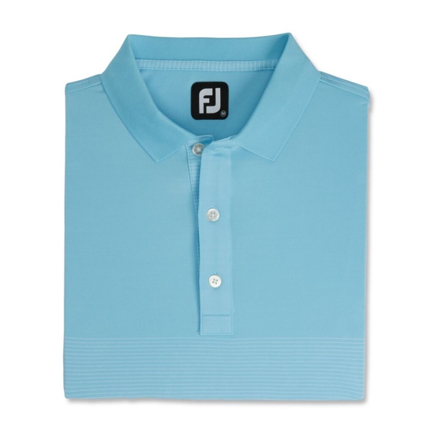 Light Blue-White Footjoy CA Lisle Engineered Pin Stripe Self Collar