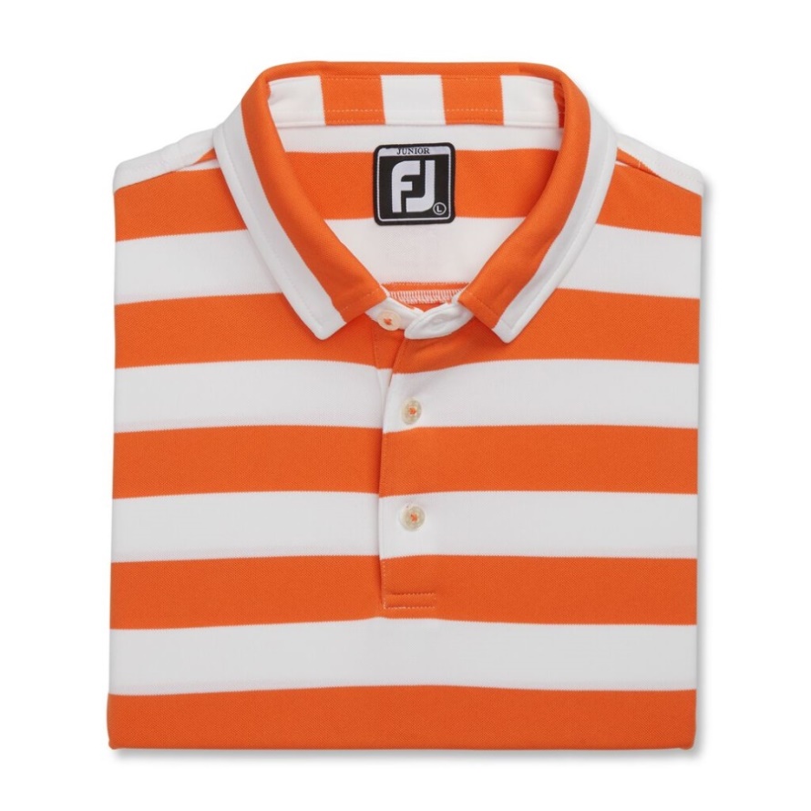 Footjoy CA Rugby Stripe Pique Junior Orange-White