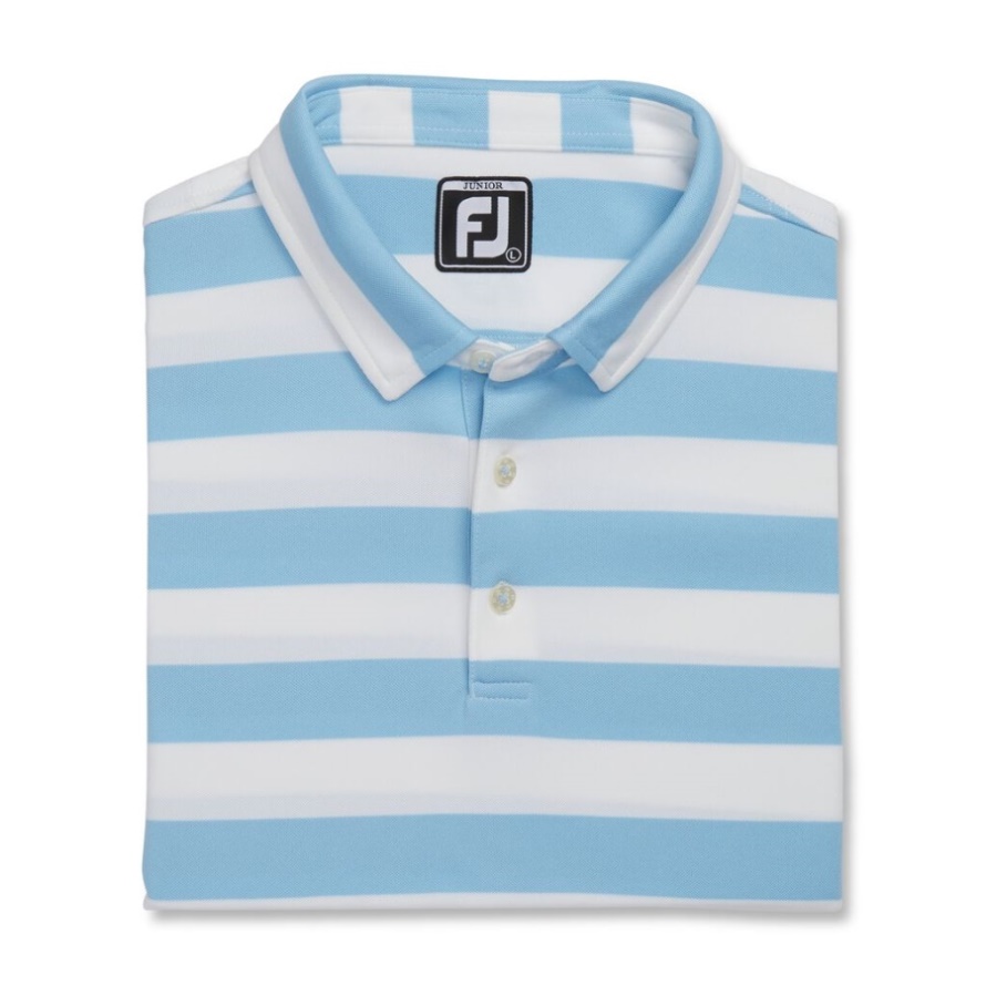 Light Blue-White Rugby Stripe Pique Junior Footjoy CA