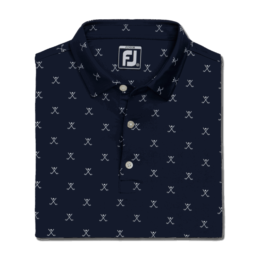 Navy Golf Print Shirt Junior Footjoy CA
