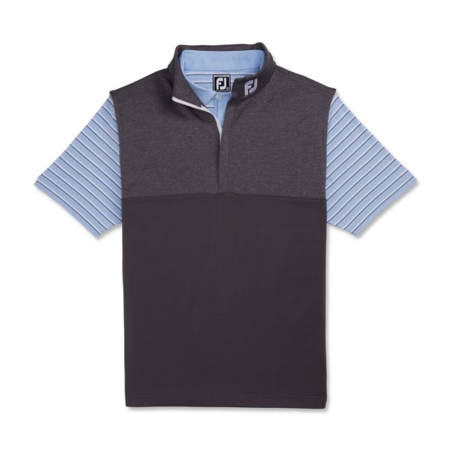 Charcoal Heather Yoke Half-Zip Vest - FJ Tour Collar Footjoy CA