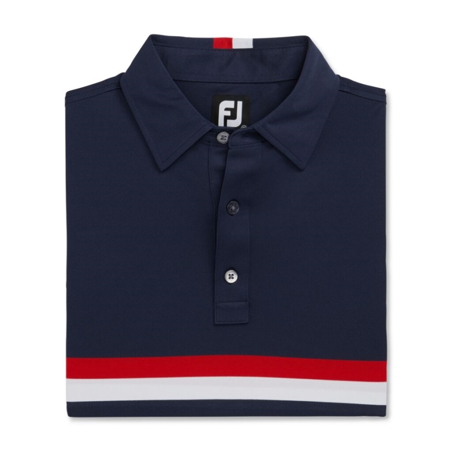 Navy-Red-White Footjoy CA Double Chest Band Pique-Previous Season Style