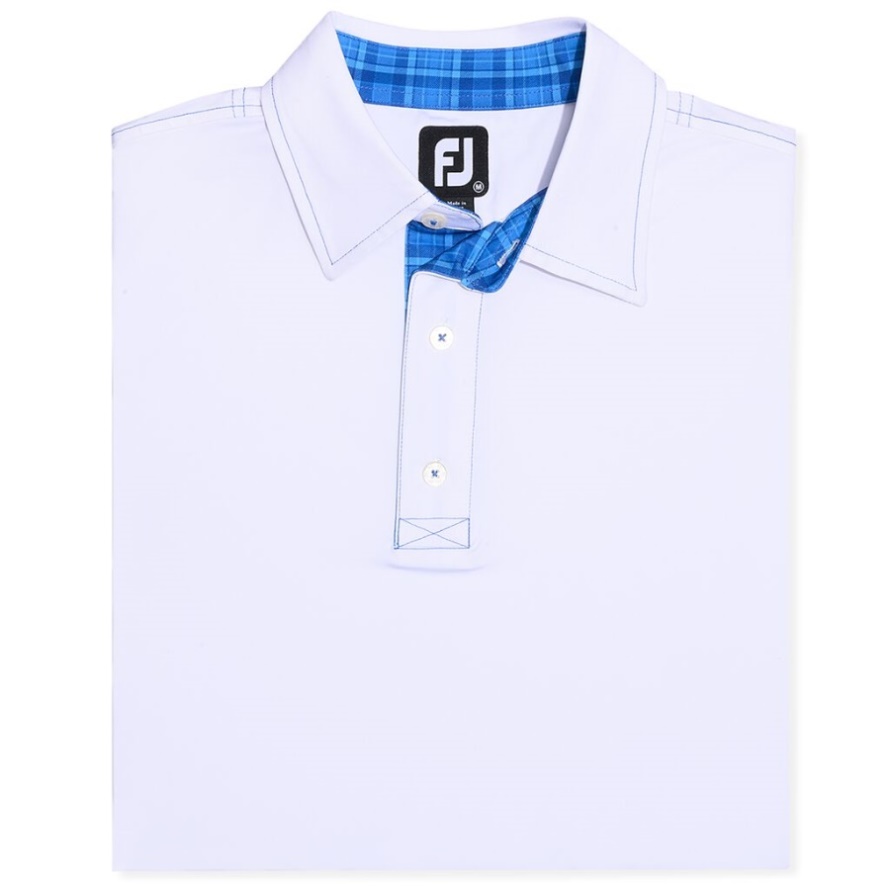 Plaid for Dad Plaid Trim Lisle Knit Footjoy CA White-Plaid