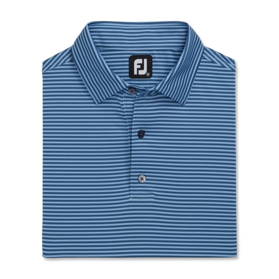 Lisle Feeder Stripe Self Collar Footjoy CA Ink-Dusk Blue