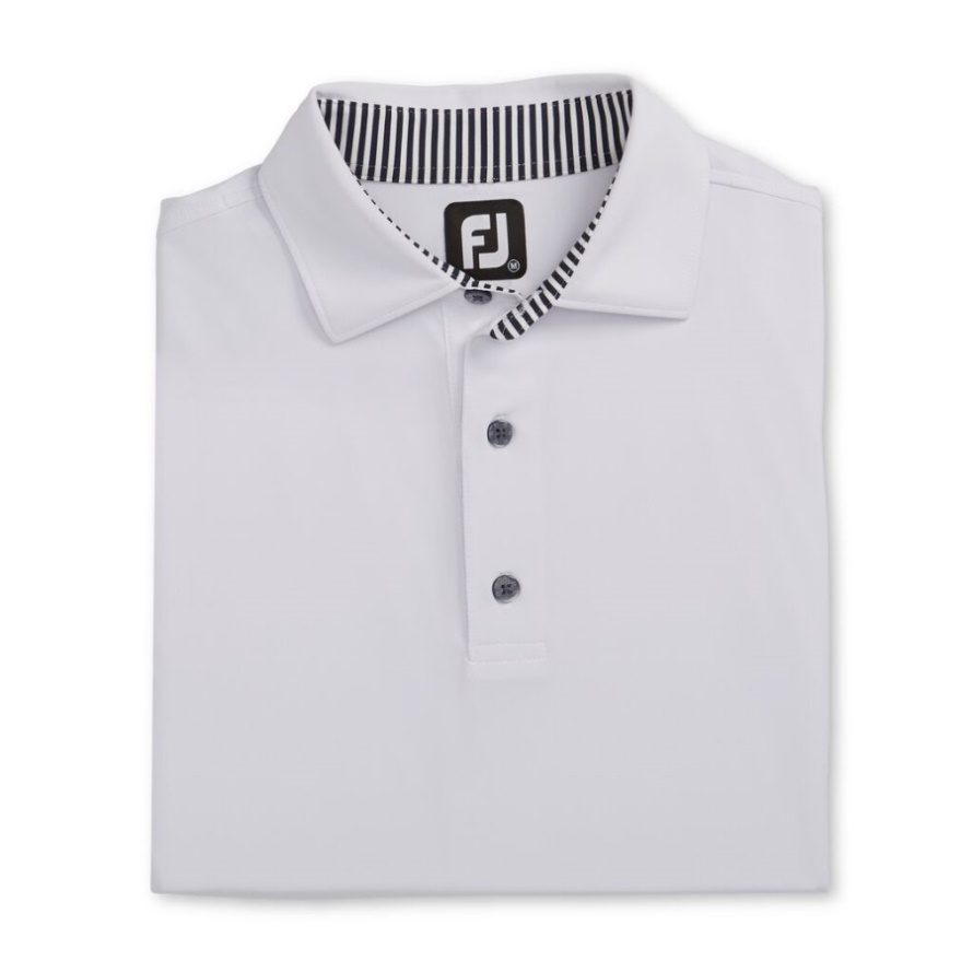 Solid Lisle Self Collar White Footjoy CA