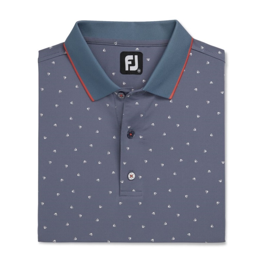 Graphite-White Push Play Print Lisle Knit Collar-Previous Season Style Footjoy CA