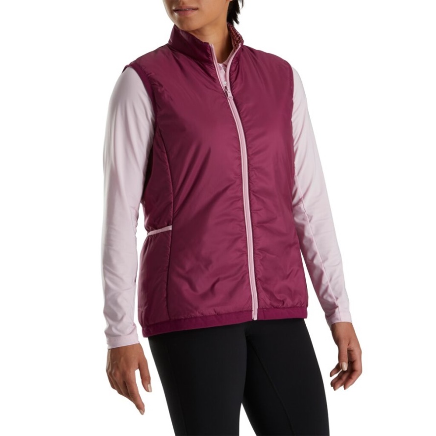 Insulated Reversible Vest Women Fig-Fig Houndstooth Footjoy CA
