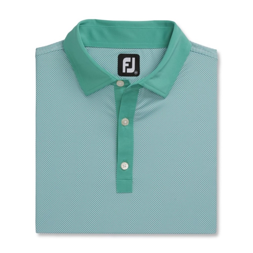 Footjoy CA Jade-White Stretch Lisle Mini Check Print