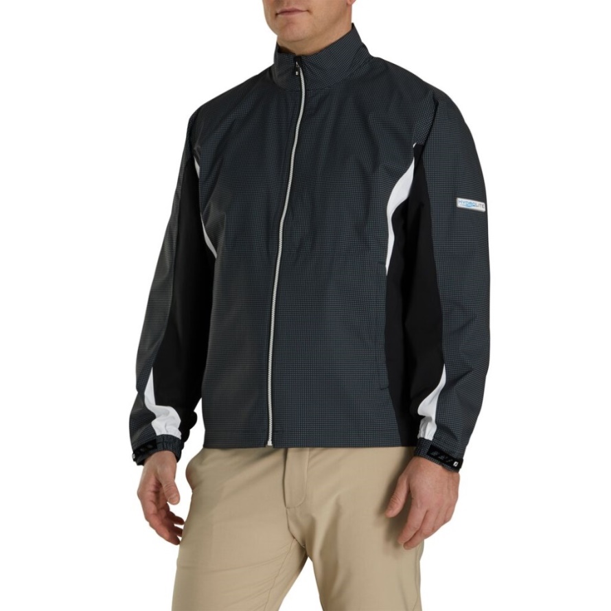 Charcoal-Black Houndstooth HydroLite Rain Jacket Footjoy CA