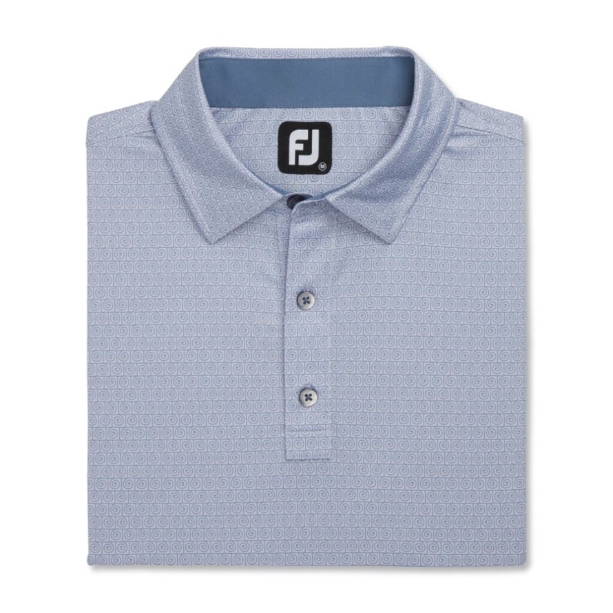 Dusty Purple-Denim Footjoy CA Spiral Line Print Lisle Self Collar