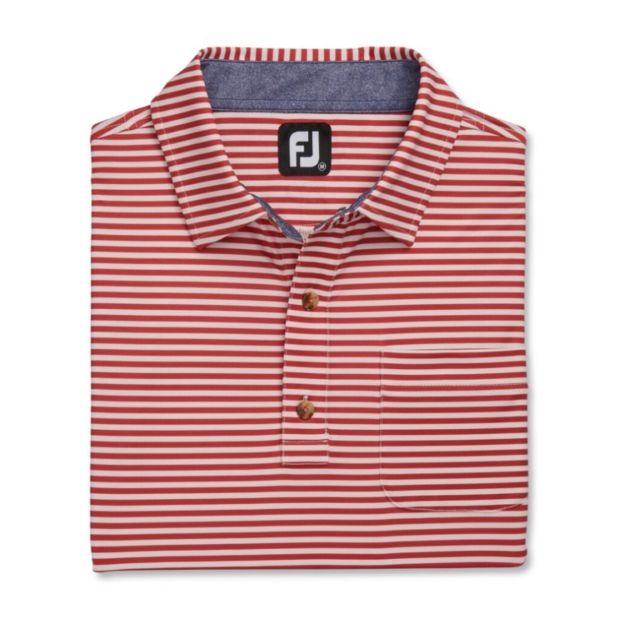 Stripe Full Dull Self Collar Footjoy CA Red-Cream