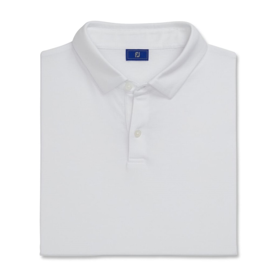 Athletic Fit Solid Jersey Self Collar White Footjoy CA