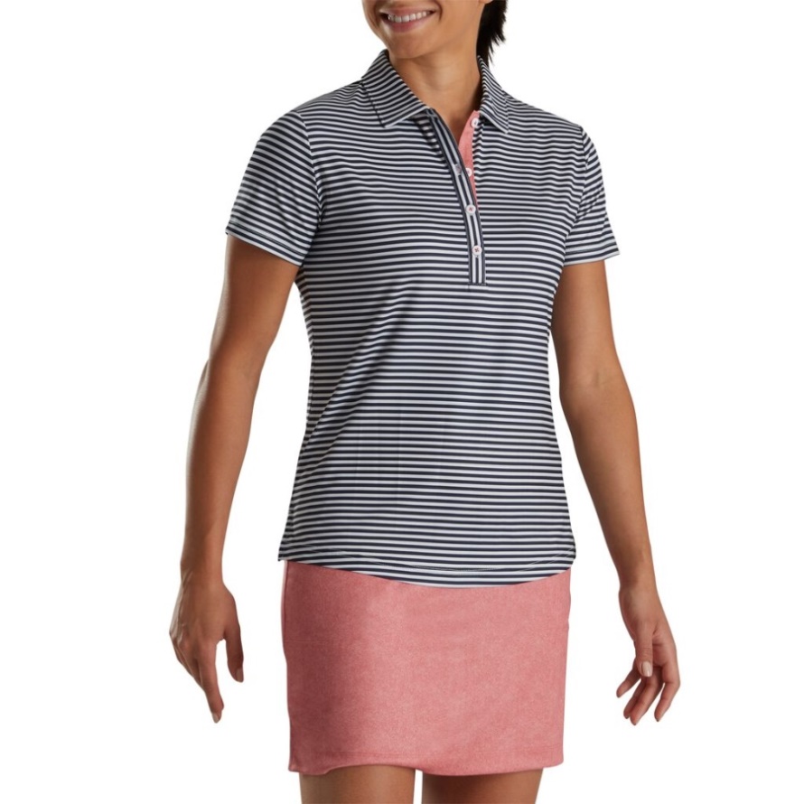 Cream-Navy Stripe Full Dull Lisle Women Footjoy CA