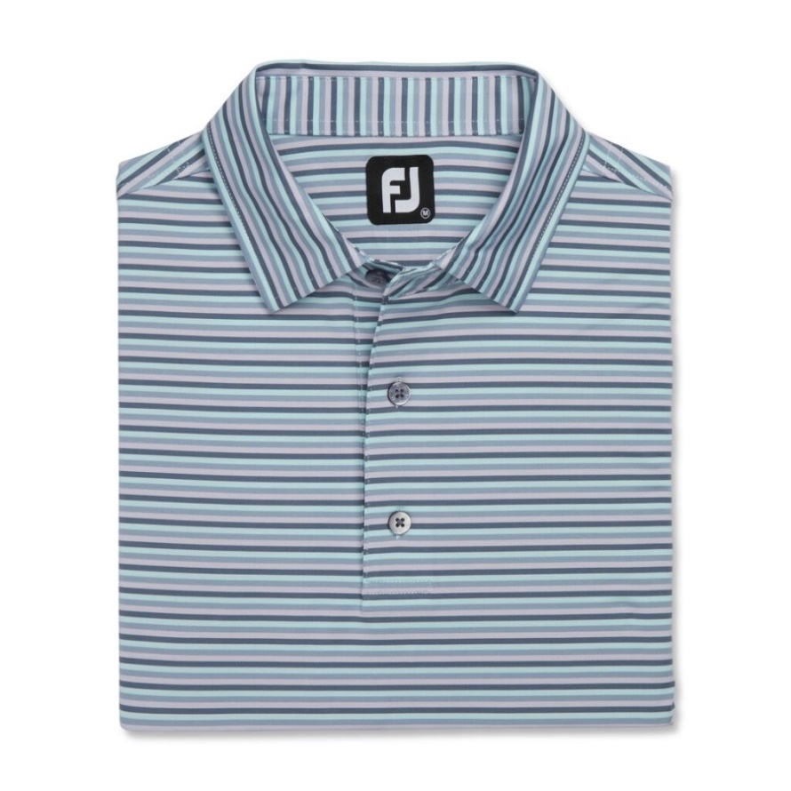 Footjoy CA Multi Stripe Lisle Self Collar Azure-Denim-Dusty Purple-Bluestone