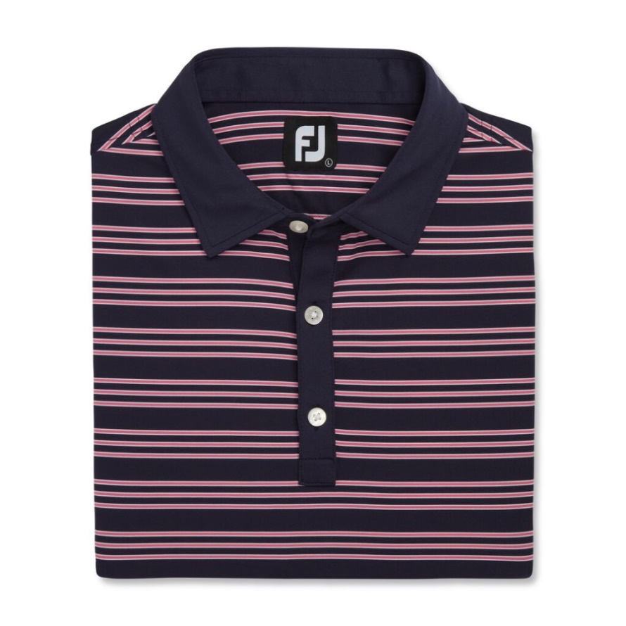 Trio Stripe Lisle Self Collar Footjoy CA Navy