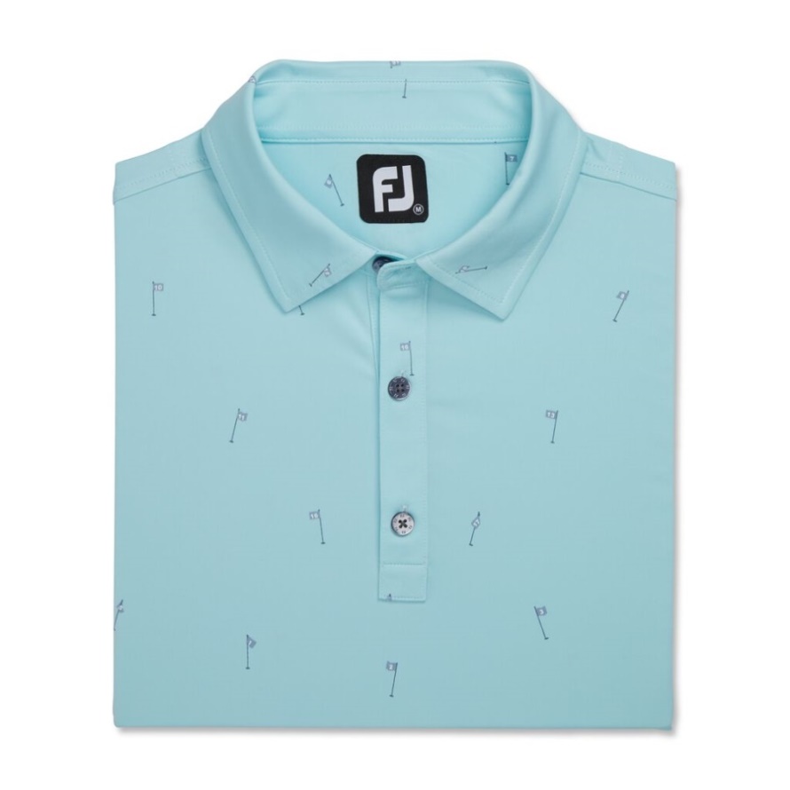 Azure Footjoy CA 18 Holes Print Lisle Self Collar