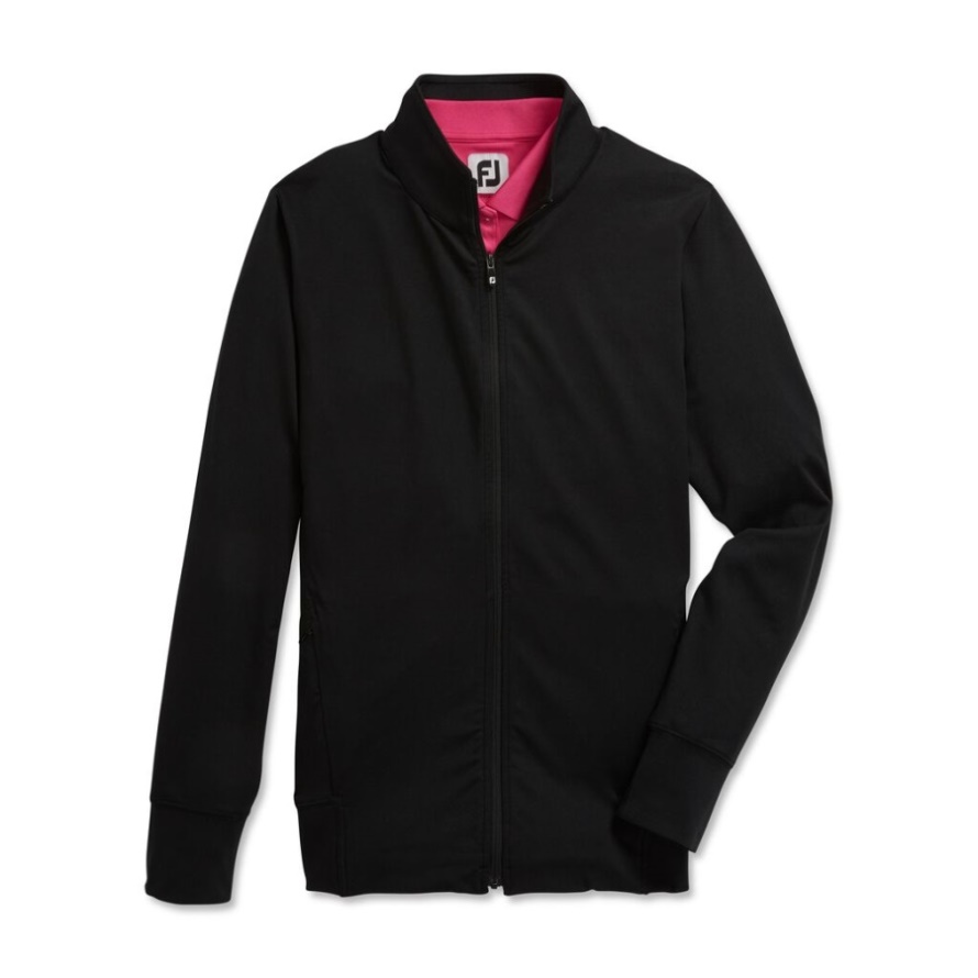 Full-Zip Panel Pocket Mid-Layer Women Footjoy CA Black