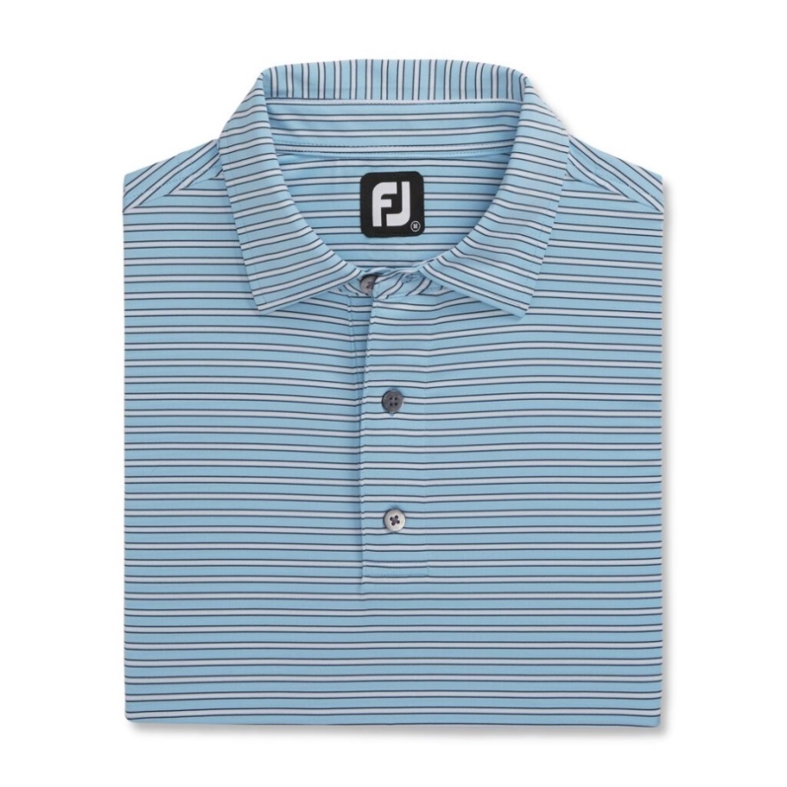 Footjoy CA Light Blue-White-Navy Stretch Lisle Pinstripe