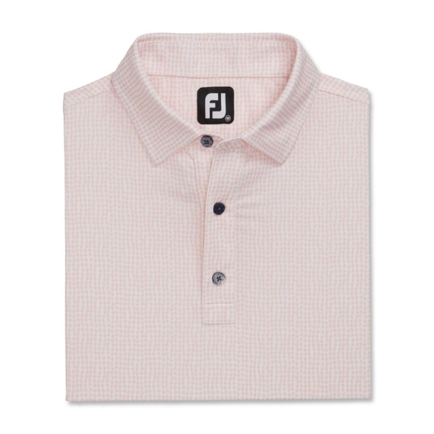 Footjoy CA Bead Chain Print Lisle Self Collar Quartz Pink-White